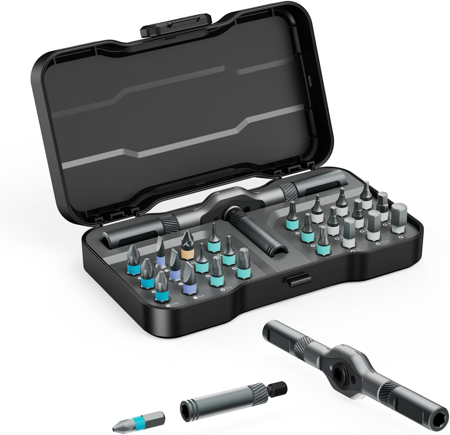 24-In-1 Multifunctional Screwdriver and Ratchet Wrench Set Magnetic Tip Hand Tools Set Home DIY Various Tasks Maintenance Kit